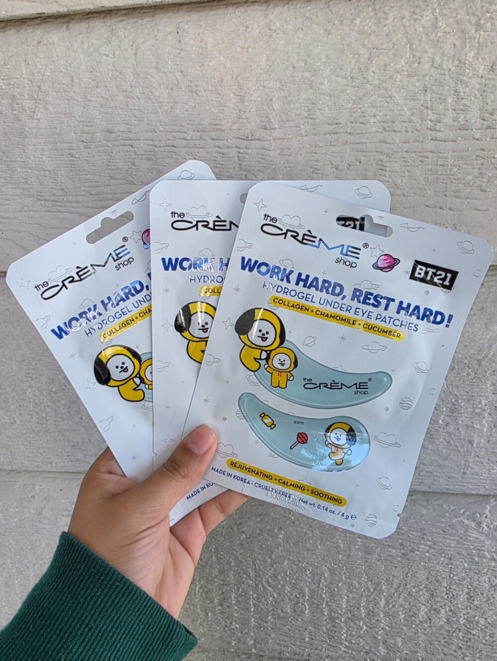 BT21 x The Creme Shop Hydrogel Under Eye Patches Set of 3 New